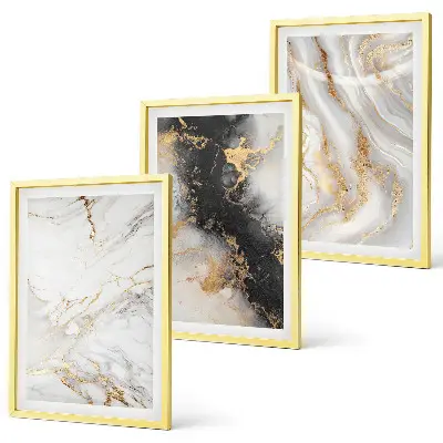 Wall art set abstract white and black patterns