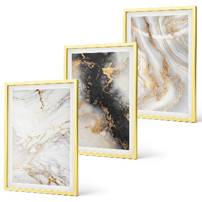 Wall art set Abstract white black patterns