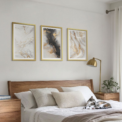 Wall art set Abstract white black patterns