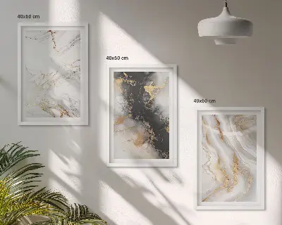 Wall art set abstract white and black patterns