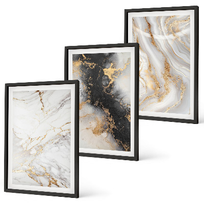 Wall art set Abstract white black patterns