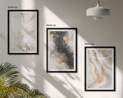 Wall art set Abstract white black patterns