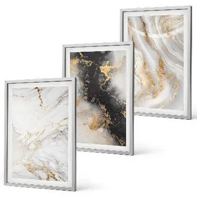 Wall art set abstract white and black patterns
