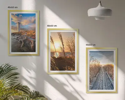 Lighthouse grass jetty wall art set of 3 framed pieces