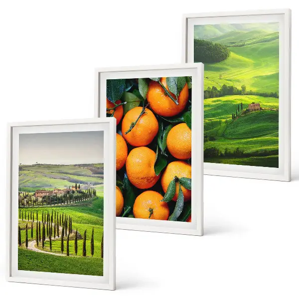 Wall art set Italy countryside landscape with oranges
