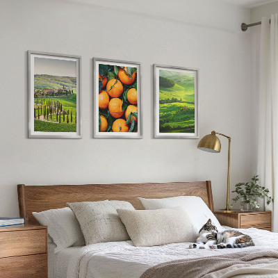 Wall art set Italy countryside landscape oranges