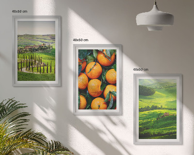 Wall art set Italy countryside landscape oranges