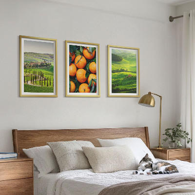 Wall art set Italy countryside landscape oranges