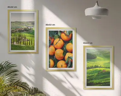 Wall art set Italy countryside landscape with oranges