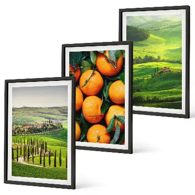 Wall art set Italy countryside landscape with oranges