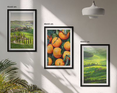 Wall art set Italy countryside landscape oranges