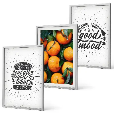 Juicy Oranges wall art set of 3 framed pieces for the kitchen