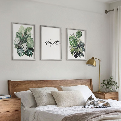 Wall art set Plants with the words Sweet Home