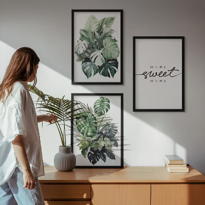 Wall art set Plants with the words Sweet Home