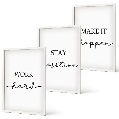 Three-piece wall art piece Minimalist motivational inscriptions