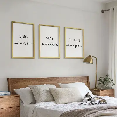 Three-piece minimalist motivational wall art set of inspirational inscriptions
