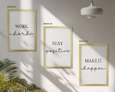 Three-piece wall art piece Minimalist motivational inscriptions