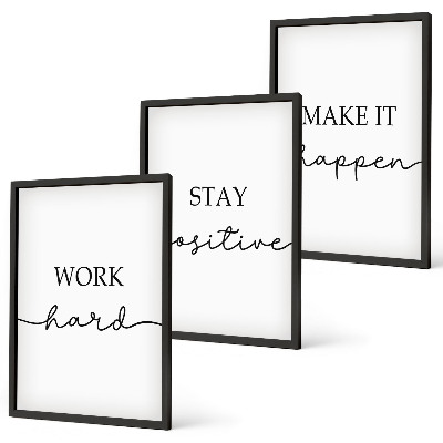 Three-piece wall art piece Minimalist motivational inscriptions