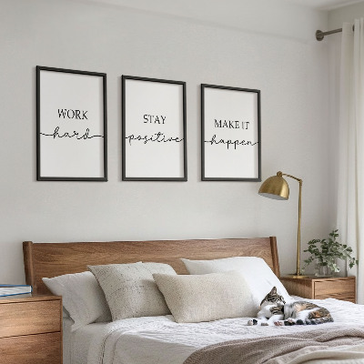 Three-piece wall art piece Minimalist motivational inscriptions