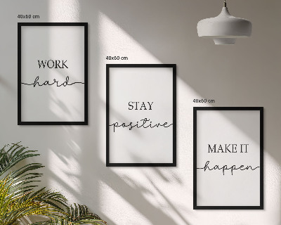 Three-piece wall art piece Minimalist motivational inscriptions