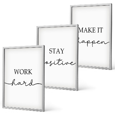 Three-piece wall art piece Minimalist motivational inscriptions