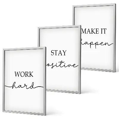 Three-piece minimalist motivational wall art set of inspirational inscriptions