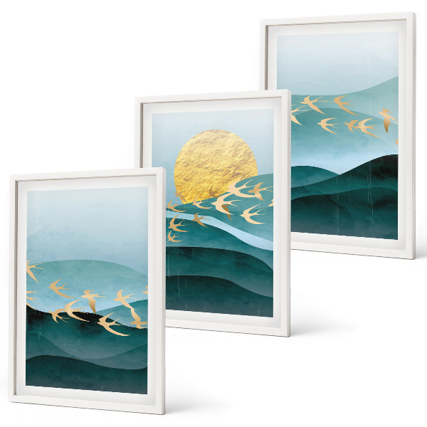 Wall art set Abstract sunset landscapes