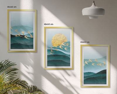 Wall art set Abstract sunset landscapes