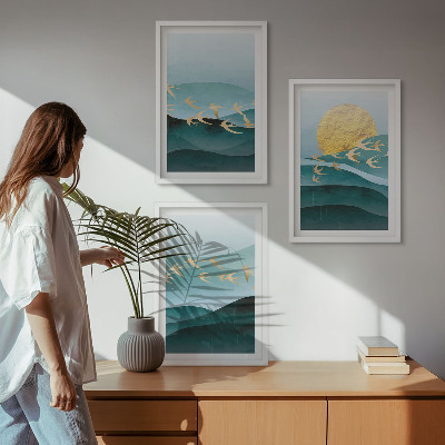 Wall art set Abstract sunset landscapes