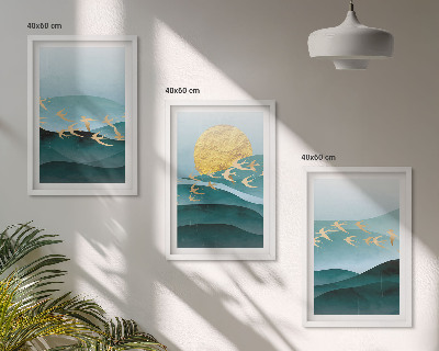 Wall art set Abstract sunset landscapes