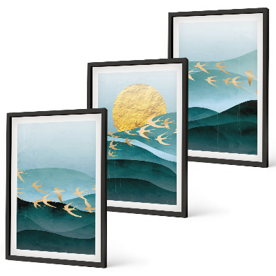 Wall art set Abstract sunset landscapes