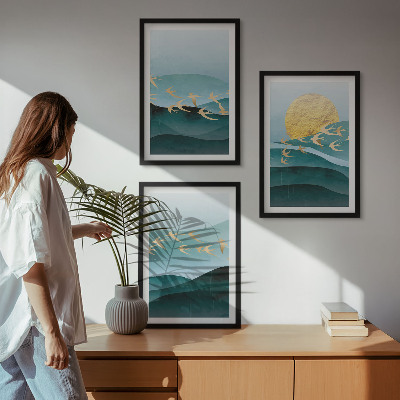 Wall art set Abstract sunset landscapes