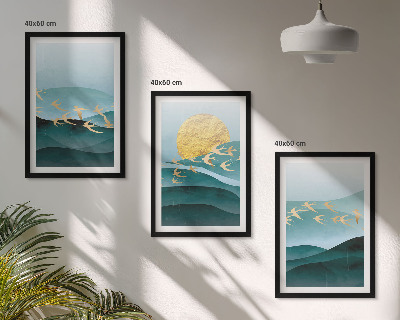 Wall art set Abstract sunset landscapes
