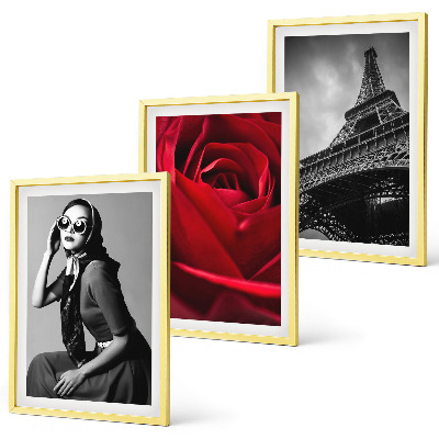 Wall art set Parisian lady with Eiffel glasses