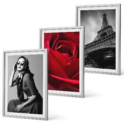 Wall art set Parisian lady with Eiffel Tower glasses