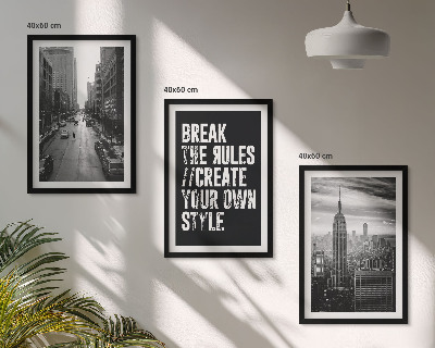 Set of 3 framed wall art pieces City streets black and white inspiration