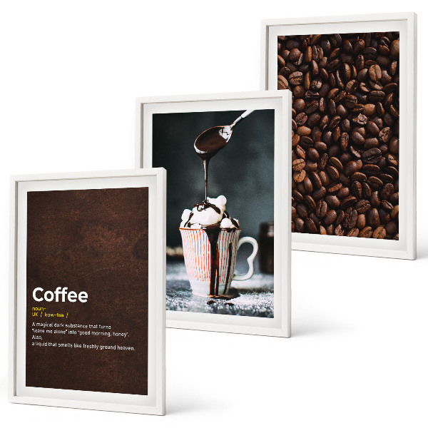 Wall art set Whipped cream coffee drink