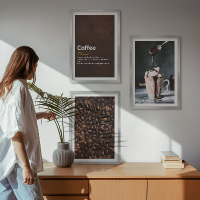 Wall art set Whipped cream coffee drink