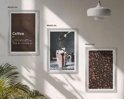 Whipped cream coffee drink wall art set