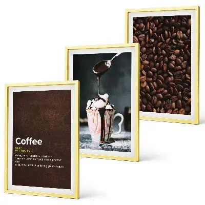 Whipped cream coffee drink wall art set