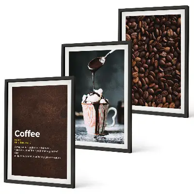 Whipped cream coffee drink wall art set