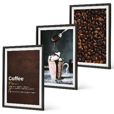 Wall art set Whipped cream coffee drink