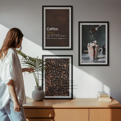 Wall art set Whipped cream coffee drink