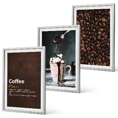 Whipped cream coffee drink wall art set
