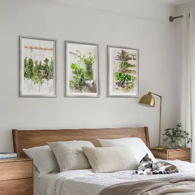 Herbs and plants wall art set for the kitchen