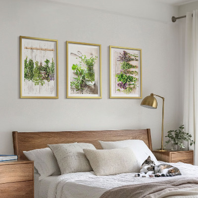 Wall art set Herbs plants for the kitchen