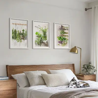 Herbs and plants wall art set for the kitchen