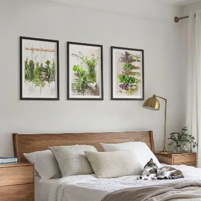 Herbs and plants wall art set for the kitchen