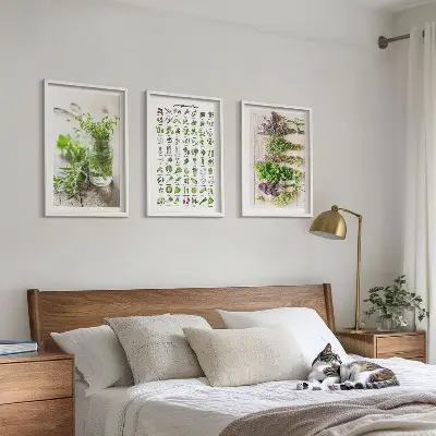 Dried herbs kitchen wall art three-piece set