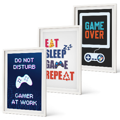 Set of 3 framed wall art pieces Subtitles for the gamer entertainment